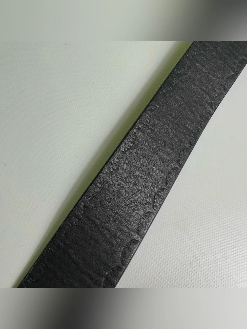 Silpada Italian Leather Black Belt Engraved Silver Western Buckle XL